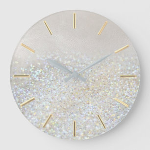 faux glitter design large clock