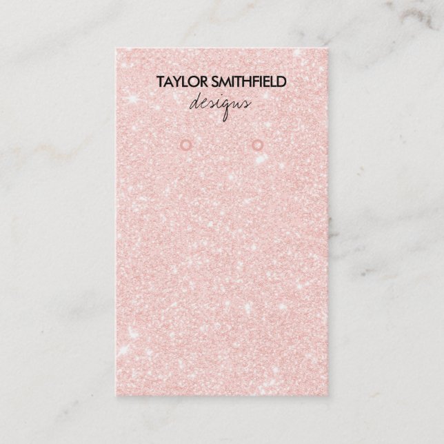Faux Glitter Earring Display Business Card (Front)