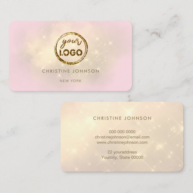 faux glitter effect logo business card (Front/Back)