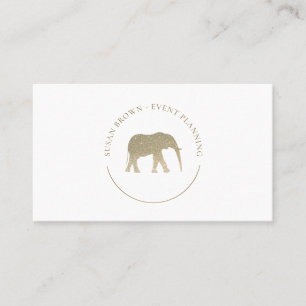 Faux Glitter Elephant Logo Business Card
