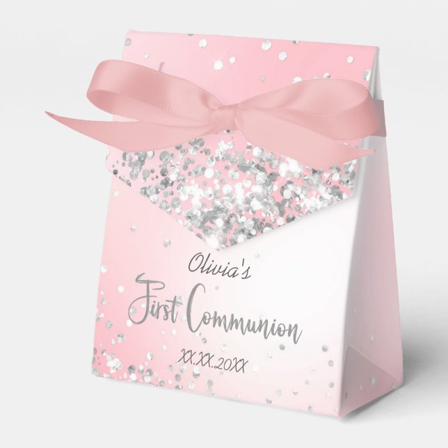 faux glitter First Holy Communion Favour Box (Front Side)