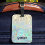 faux glitter gemstone opal  luggage tag<br><div class="desc">opal texture luggage tag</div>