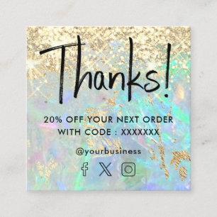 faux glitter gemstone opal texture  square business card