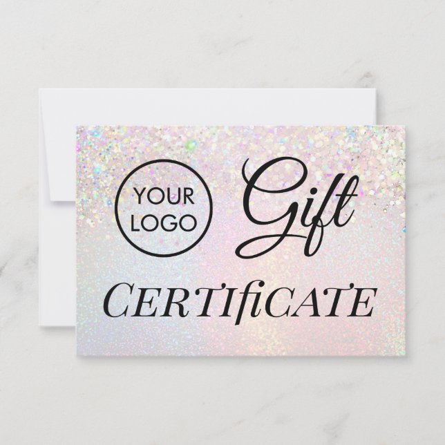 faux glitter gift certificate (Front)