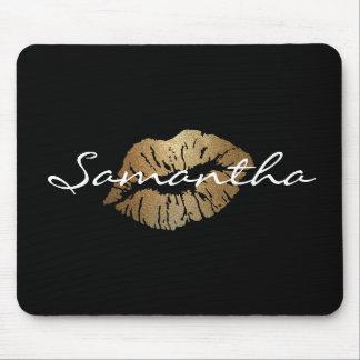 Faux Glitter Gold Kiss Mouse Mat