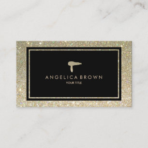 Faux Glitter Hair Dryer Business Card