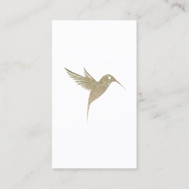 Faux Glitter Humming Bird Business Card (Front)