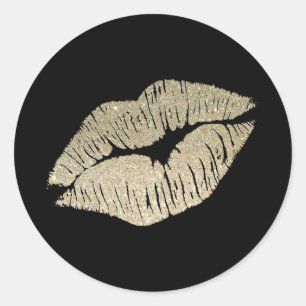 Faux Glitter Lips Sticker