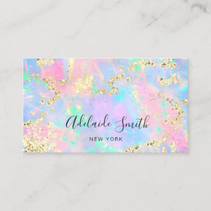 faux glitter on opal stone business card