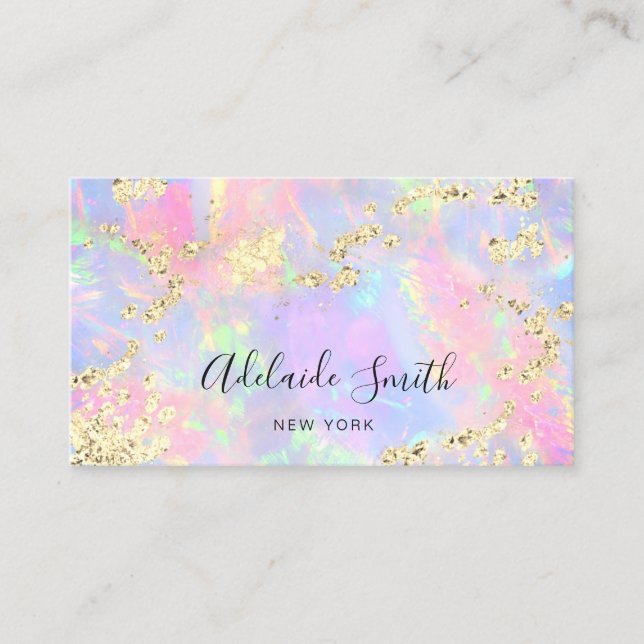 faux glitter on opal stone business card (Front)