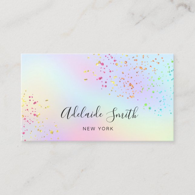 FAUX glitter on pastel colours Business Card (Front)