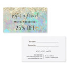  faux glitter opal background referral card