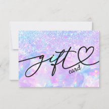faux glitter opal gift certificate