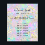 faux glitter opal mineral design flyer<br><div class="desc">beauty salon professional makeup artist flyer</div>