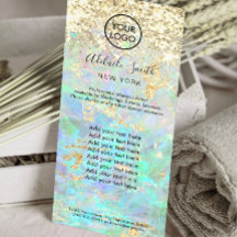 faux glitter opal rack card