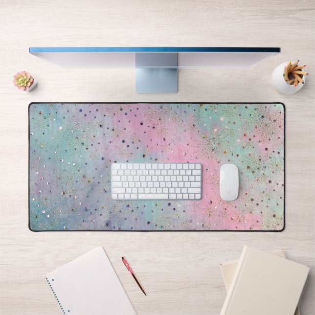 faux glitter pastel colours design desk mat (Office 1)
