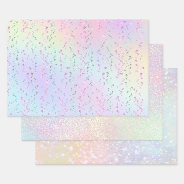 faux glitter pattern wrapping paper sheet (Set)