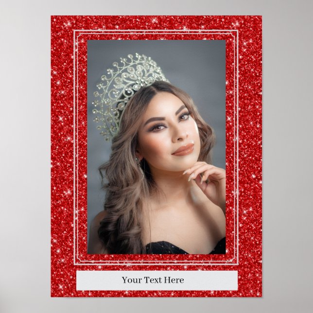 Faux Glitter Personal Portrait Poster (Front)