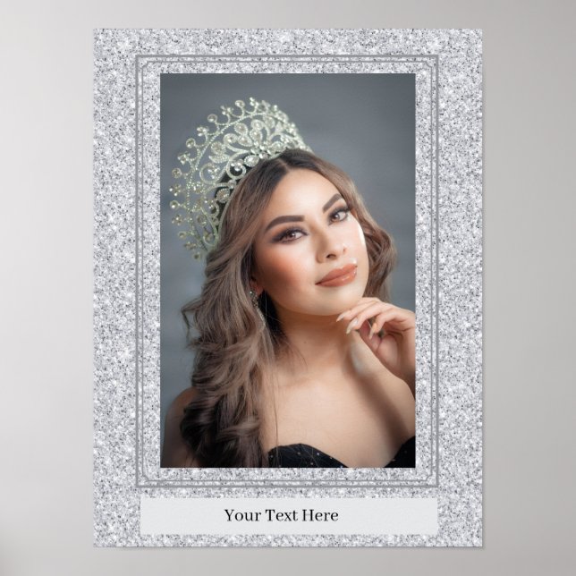 Faux Glitter Personal Portrait Poster (Front)