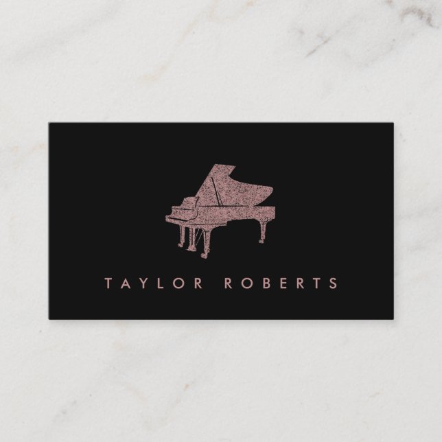faux glitter piano business card (Front)