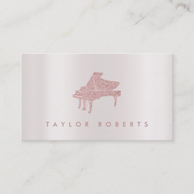 faux glitter piano on FAUX metallic effect Business Card (Front)