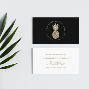 Faux Glitter Pineapple Logo Business Card