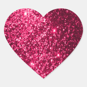 Faux Glitter Pink Heart Sticker