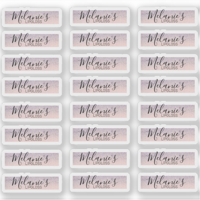 Faux Glitter Pink Lip Gloss Logo Branding    (Front)
