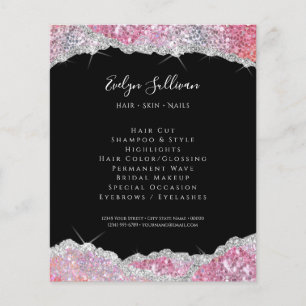 Faux glitter pink sequin flyer