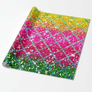 Faux Glitter Pink Snakeskin Wrapping Paper