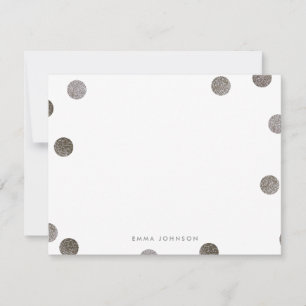 Faux Glitter Polka Dot Personal Stationery Invitation
