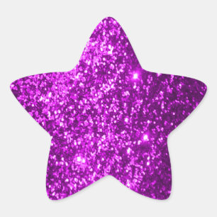 Faux Glitter Purple Star Sticker