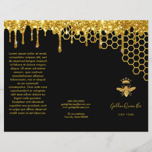 faux glitter queen bee brochure