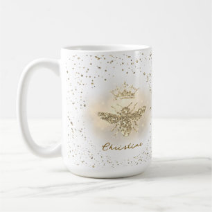 faux glitter Queen Bee Coffee Mug