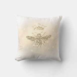 faux glitter queen bee cushion