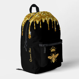 faux glitter Queen Bee design Printed Backpack