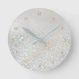 faux glitter round clock
