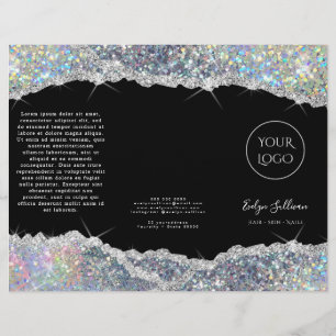 Faux glitter silver sequin brochure