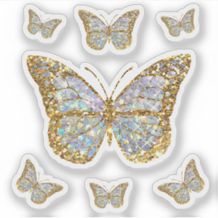faux glitter small butterflies sticker