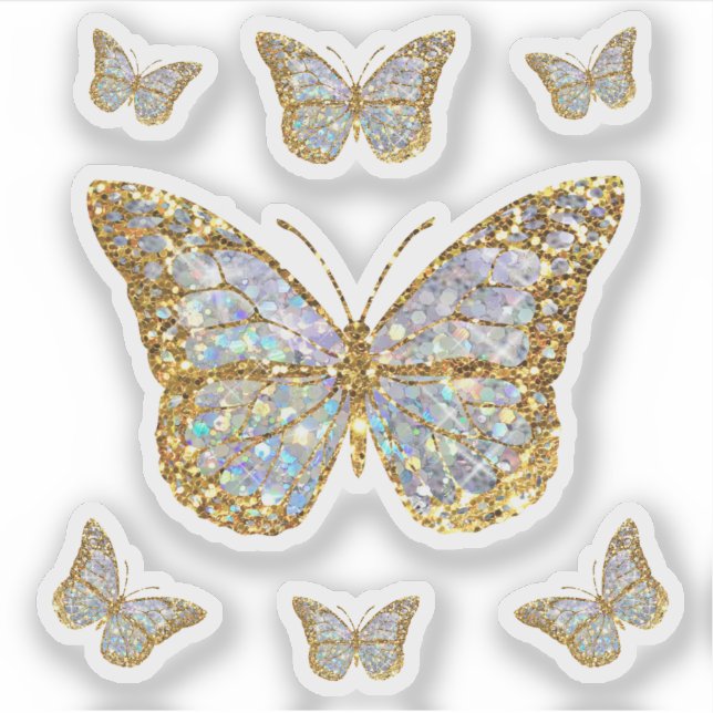 faux glitter small butterflies sticker (Front)