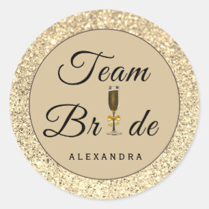 Faux Glitter Team Bride Sticker