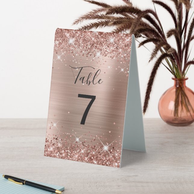 Faux Glittery Rose Gold Foil Wedding (In SItu (Table))