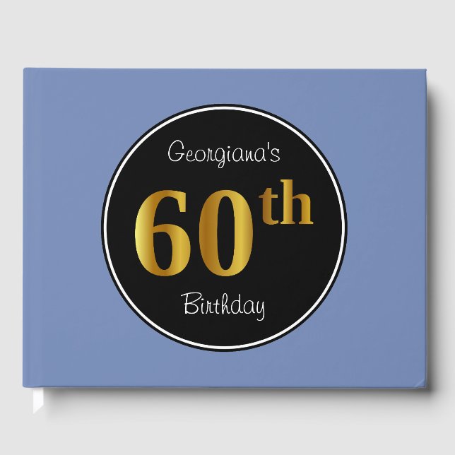 Faux Gold 60th Birthday Guest Book (Front)