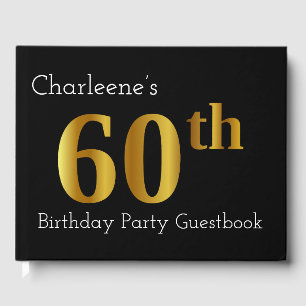 Faux Gold 60th Birthday Party Guestbook