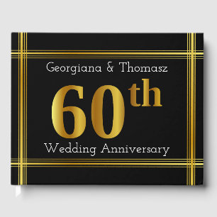 Faux Gold 60th Wedding Anniversary Guest Book