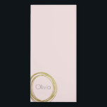 Faux Gold Abstract Circle Design with Name Magnetic Notepad<br><div class="desc">An abstract scribble circle design in faux gold on a light blush pink background personalised with your name in grey modern lettering. Just click customise to change the background colour.</div>