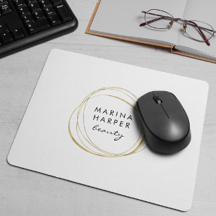 Faux Gold Abstract Logo Mouse Mat