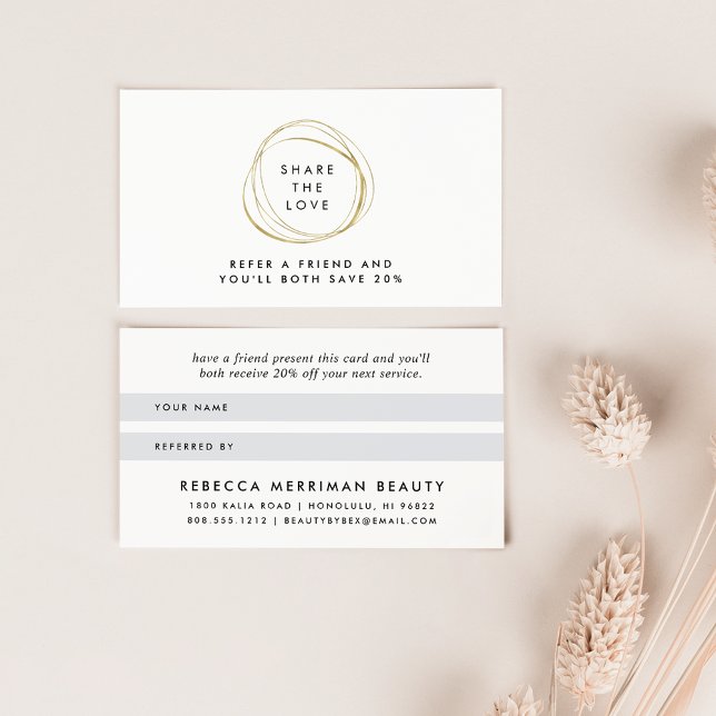 Faux Gold Abstract Logo Referral Card (Creator Uploaded)