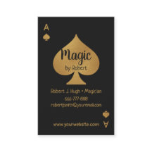 Faux Gold and Black Spade Ace Poker Magician