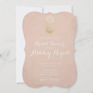 Faux Gold and Blush Bridal or Baby Shower Invite